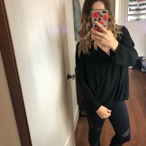 Nordstrom Black Swish Blouse